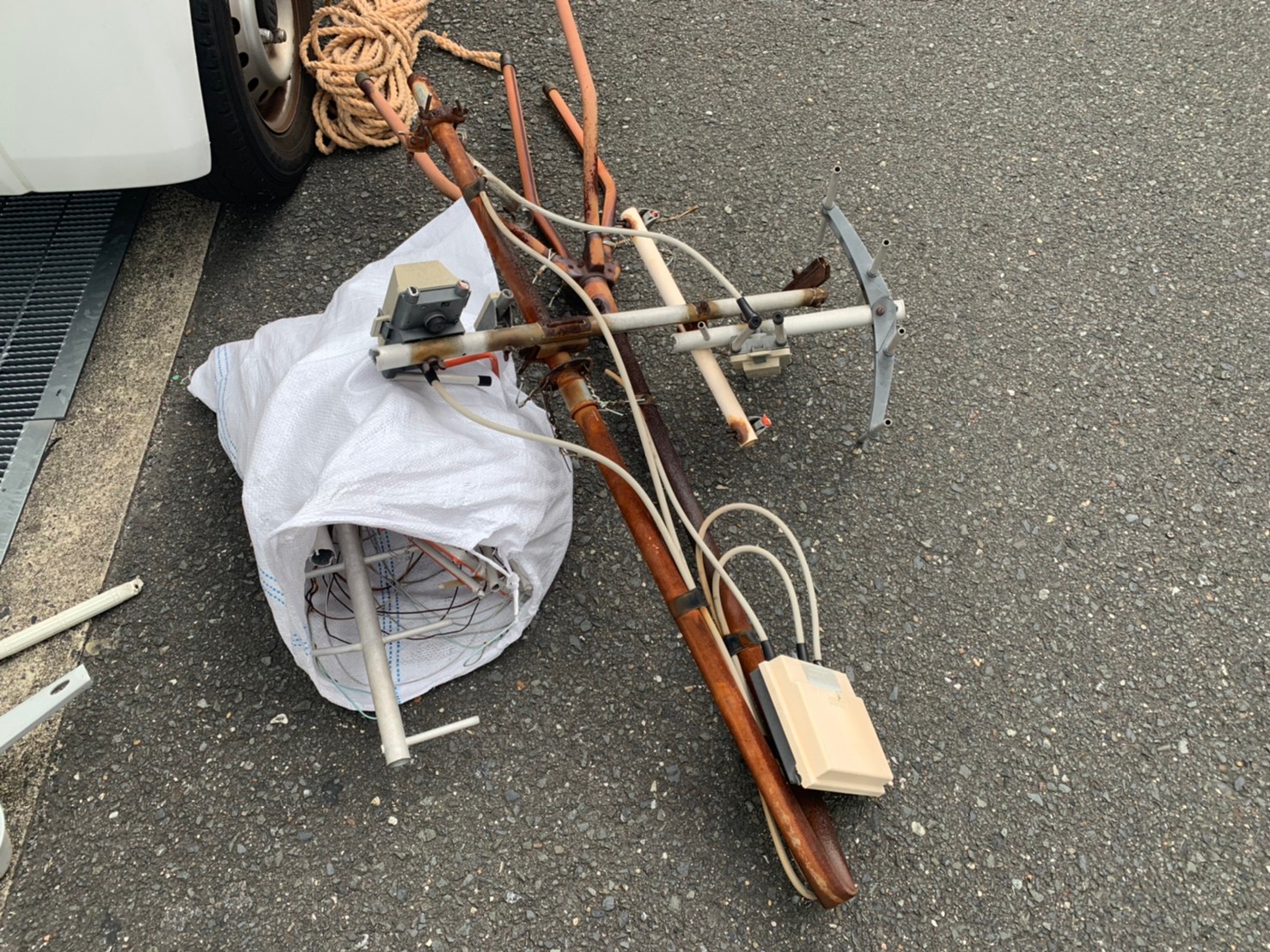 撤去したテレビアンテナ